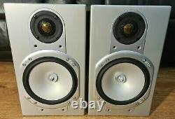 Rare Monitor Audio Silver RS1 Bi-Wire Stereo HiFi Bookshelf Speakers Silver