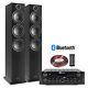 Shf80b Tower Speaker Set And Pv220 Bluetooth Amplifier, Home Hi-fi Stereo System