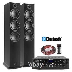 SHF80B Tower Speaker Set and PV220 Bluetooth Amplifier, Home Hi-Fi Stereo System