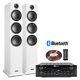 Shf80w Tower Speaker Set And Pv220 Bluetooth Amplifier, Home Hi-fi Stereo System