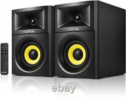 Sanyun SW205 80W Bluetooth 5.4 Powered Bookshelf Speakers HiFi Stereo Pair Black