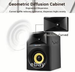 Sanyun SW205 80W Bluetooth 5.4 Powered Bookshelf Speakers HiFi Stereo Pair Black