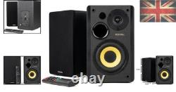 Soleil 50W Wireless Bluetooth Bookshelf HiFi Speakers & Custom Sound Modes