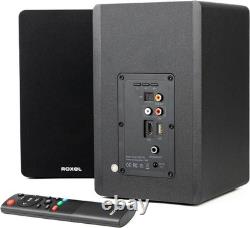 Soleil 50W Wireless Bluetooth Bookshelf HiFi Speakers & Custom Sound Modes