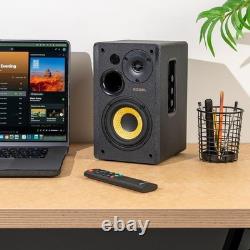 Soleil 50W Wireless Bluetooth Bookshelf HiFi Speakers & Custom Sound Modes