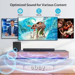 Sound Bar with Subwoofer for TV, 2 in 1 Detachable 120W Soundbar Speaker with De