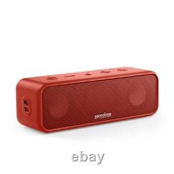 Soundcore 3 by Anker, Bluetooth Speaker with Stereo Sound, Pure Titanium Red