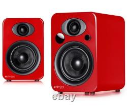Steljes Audio NS3 Powered Bluetooth Speakers Red Pair with Superior Sound