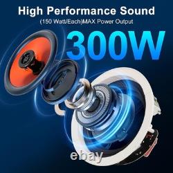Stylish 6.5 Bluetooth Ceiling Speaker System 300 Watts for Immersive Sound