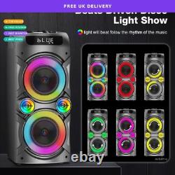 TYOTY Portable Bluetooth Speaker 100W TWS Pairing Loud Stereo Sound Black New