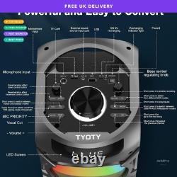 TYOTY Portable Bluetooth Speaker 100W TWS Pairing Loud Stereo Sound Black New