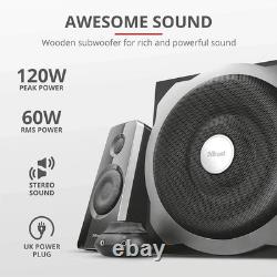 Trust Tytan 2.1 PC Speakers with Subwoofer, 120W (60W RMS), UK Plug Sound System