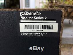 Vintage Polk Audio USA Made Monitor 4 Series II/2 Wood Grain Stereo Speakers