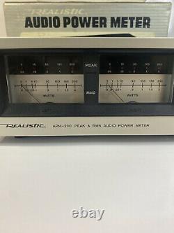 Vintage Realistic Apm-200 Tube Stereo Amplifier Speaker Audio Power Meter Nos