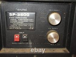 Vintage SANSUI SP-3500 4 Way 6 Speakers Stereo Wood Cabinets 100W Audio in Ohio