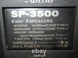 Vintage SANSUI SP-3500 4 Way 6 Speakers Stereo Wood Cabinets 100W Audio in Ohio
