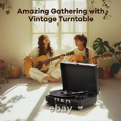 Vinyl Record Player Built-in Stereo Speakers 3-Speed Home Audio Sound Stereo UK