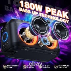 W KING Bluetooth Speaker Loud (180W PEAK)80W Super Bass Huge 115dB Sound