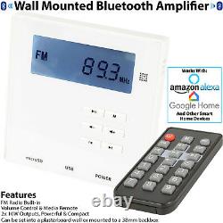 Wall Mounted Micro Bluetooth Amplifier Stereo HiFi Bathroom/Kitchen Music Kit