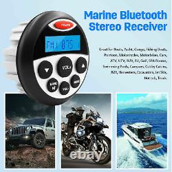 Weatherproof radio marine audio receiver + 4 inch stereo speakers + antenna