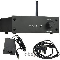WiFi Wall Speaker Kit 5 Zone Stereo Amp & 10x 70W Black Wall Background Music