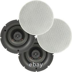 Wi Fi Ceiling Speaker Kit 4 Zone Stereo Amp 8x 70W Low Profile Background Music