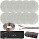 Wi Fi Ceiling Speaker Kit 5 Zone Stereo Amp 10x 70w Low Profile Background Music