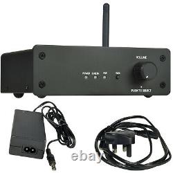 Wi-Fi Wall Speaker Kit 4 Zone Stereo Amp & 8x 70W Black Wall Background Music
