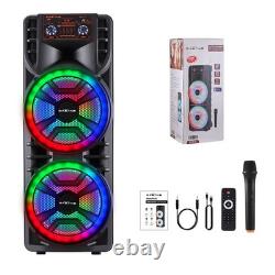 Wireless Portable Party Speaker Loud Sound Stereo Bass Karaoke Machine with Mic