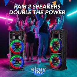 Wireless Portable Party Speaker Loud Sound Stereo Bass Karaoke Machine with Mic