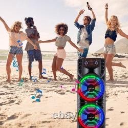 Wireless Portable Party Speaker Loud Sound Stereo Bass Karaoke Machine with Mic