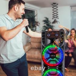 Wireless Portable Party Speaker Loud Sound Stereo Bass Karaoke Machine with Mic