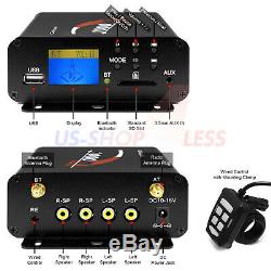 1000w Amp Stéréo Bluetooth Étanche 4 Système D'enceintes Audio Usb Sd Fm Radio Atv