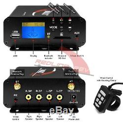 1000w Amp Stéréo Bluetooth Étanche Motorcycle Audio Haut-parleurs Mp3 Système Radio