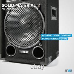 1200 Watt Max Max12 12 Haut-parleurs Accueil Audio Stereo Hi-fi Dj Party Uk Stock