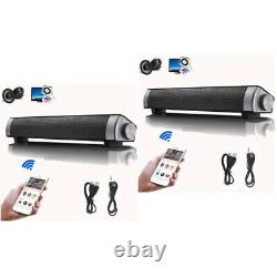 2 Pces Haut-parleur Sans Fil Stereo Super Basse Usb Portable Sound Box Soundbar