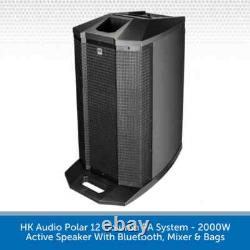 2 x Système de sonorisation colonne portable HK Audio Polar 12 2000W actif Bluetooth avec sacs