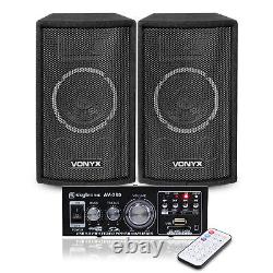 2x Enceintes DJ Vonyx SL6 6 Amplificateur Système Audio Stéréo Domestique 250W Stock UK