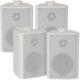 4x 70w 2 Way White Wall Supported Stereo Haut-parleurs 4 8ohm Compact Fond Musique