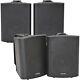 4x 90w Black Wall Mounted Stereo Haut-parleurs 5.25 8ohm Quality Home Audio Music
