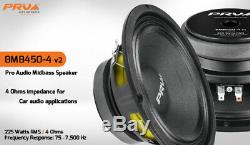 4x Audio 8mb450-4 V2 Vrp MID Basse Car Stereo 8 Haut-parleur 4 Ohms 8mb Pro 1800 Watts