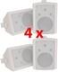 4x Enceintes Stéréo Compactes Blanches 180w Pour Coin 8 Pouces Son Surround Bc8-w 100.910