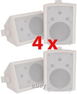 4x Haut-parleurs compacts d'angle stéréo blanc 180w 8 pouces Son surround bc8-W 100.910