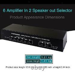6 Amplificateur Dans 2 Haut-parleur Sélecteur De Haut-parleur Boîte Stereo Audio