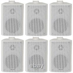 6x 60w 2 Way White Wall Supported Stereo Haut-parleurs 3 8ohm Mini Musique De Fond