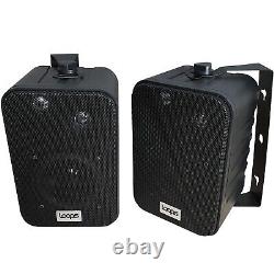 80w Mini Wifi Amplificateur Stéréo & 4x 70w Black Wall Mounted Speaker Système Audio