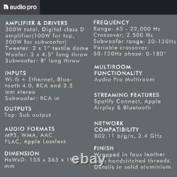 Audio Pro Drumfire Multi Room Speaker Black Wifi Airplay Spotify