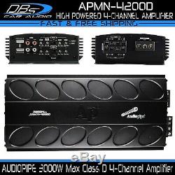 Audiopipe Apmn-4200d 4 Canaux Voiture Amplificateur Audio 3000w 4ch Haut-parleur Stéréo Amp