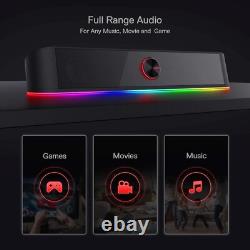 Barre de son Adiemus RGB avec éclairage dynamique et synchronisation audio haut-parleur 2.0 canaux