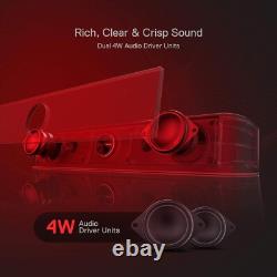 Barre de son Adiemus RGB avec éclairage dynamique et synchronisation audio haut-parleur 2.0 canaux